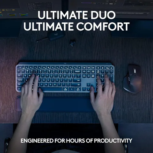 Miniatura 2 de Logitech MX Keys S Combo - Teclado y ratón inalámbrico de alto rendimiento con reposa muñeca, iluminación personalizable, desplazamiento rápido