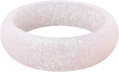 QALO Anillo de silicona de goma para mujer, anillo de boda clásico de goma brillante, transpirable, anillo de silicona de compromiso duradero,