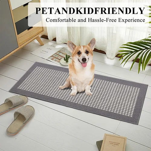 Miniatura 3 de Ileading Alfombra de pasillo para cuarto de servicio de 50,8 cm x 150,8 cm, alfombrillas absorbentes de agua para piso de cocina, alfombras
