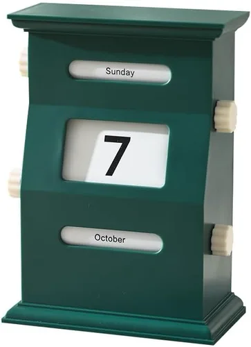 Calendario perpetuo de escritorio vintage, pantalla giratoria de la fecha del mes de la semana para la oficina en casa, estilo retro, adornos