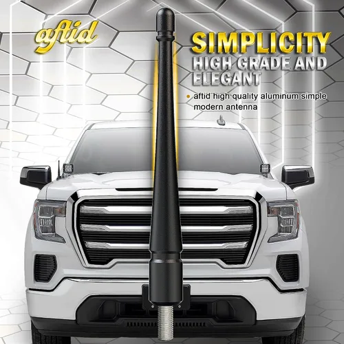 Miniatura 7 de Antena corta de aluminio para accesorios GMC Sierra 1500 2007-2026 - Reemplazo de antena de camión a prueba de lavado de autos - 4 pulgadas