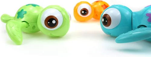 Miniatura 6 de DUCKBOXX XX Juguete de baño de tortugas marinas de natación, sin batería, sin moho, juguete Montessori interactivo para niños de 18 meses (3 piezas)