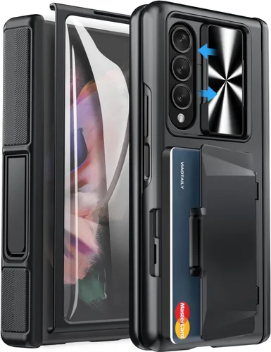 Miniatura 13 de Viaotaily Funda para Galaxy Z Fold 3 con Soporte para Bolígrafo, Funda Fold 3 con Protección de Bisagra y Protector de Pantalla, Funda con Soporte