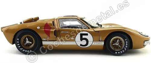 Miniatura 7 de 1966 Ford GT-40 MK II RHD (conducción a la derecha) #5 Gold 24H de Le Mans 1/18 modelo de coche fundido a troquel por Shelby Collectibles