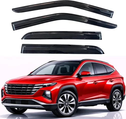 KPY Visor de ventana compatible con Hyundai Tucson 2021-2025, 4 piezas de deflector de ventilación para ventana lateral, estilo Mugen, protector