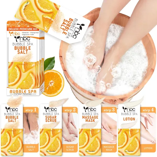 Miniatura 53 de Juego de spa de pedicura para pies, kit de pedicura para el hogar con sal de baño, loción hidratante de crema exfoliante para pies, cuidado de pies