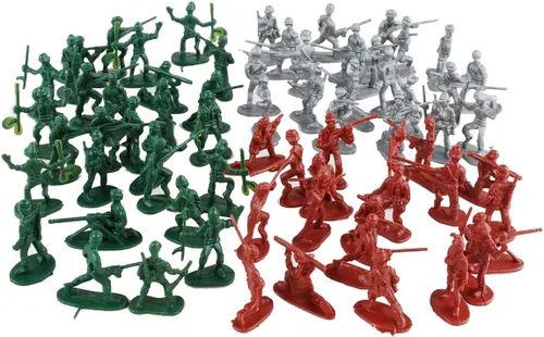 NWFashion 150 piezas de juguete en miniatura juguete plástico tren ejército soldados figuras (3 colores)
