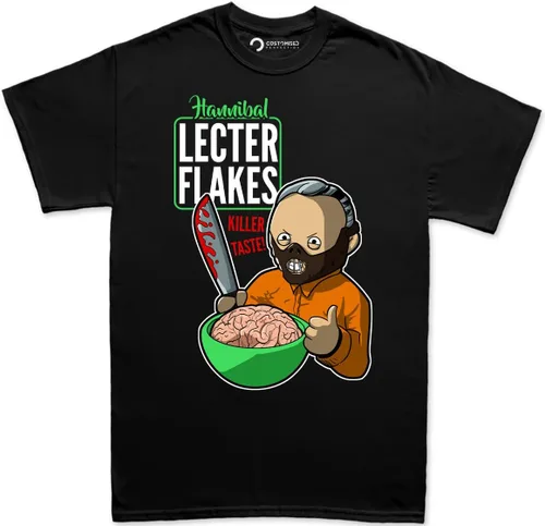 Funny Hannibal Lecter Flakes - Camiseta de cereales Killer Taste para hombre - Merch Hannibal - Camiseta asesina de cereales - Merch