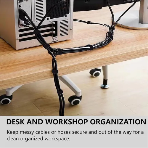 Miniatura 4 de BSELEYY - Amarres de Cable Reutilizables de 27 Yardas x 1 Pulgada - Correas de Cable Ajustables Cinta de Gestión de Cables Correas de Organización