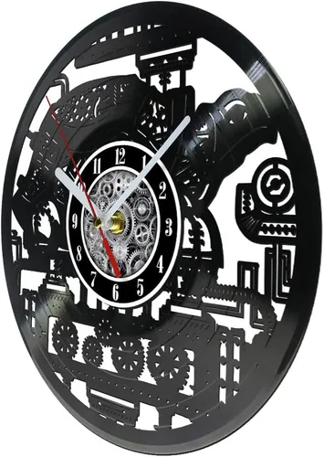 Miniatura 2 de The Geeky Days Steampunk Turtle - Reloj de pared silencioso con disco de vinilo, funciona con pilas, de cuarzo, de 12 pulgadas, tortuga marina Sin