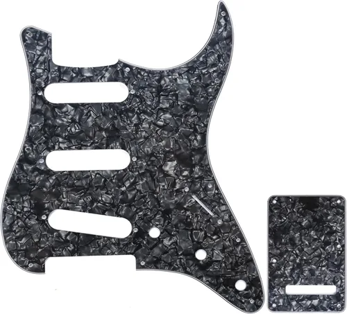 Miniatura 8 de Juego de carcasa para guitarra eléctrica Musiclily SSS 11 agujeros Stratocaster para Fender, hecho en México/EE. UU., crema (1Ply Cream)