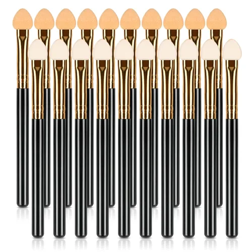 UorPoto 20 aplicadores profesionales de sombra de ojos, punta de esponja, reutilizables, espuma mezclable, maquillaje, sombra de ojos, cepillo Tubo