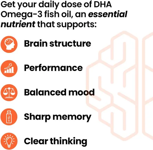 Miniatura 2 de LifeSeasons NeuroQ Memory DHA-400 - Suplemento de aceite de pescado Omega-3 - Rendimiento mental y equilibrio - Apoya la salud neuro cerebral