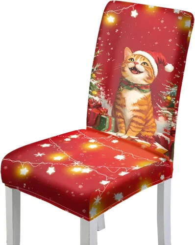 Miniatura 60 de Rnyleeg Fundas de silla de Navidad para sala de estar, diseño de muñeco de nieve azul, estampado de pájaros, fundas para sillas de comedor, 1