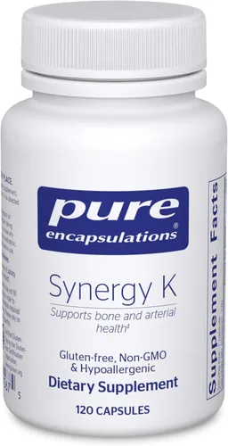Pure Encapsulations Synergy K - con vitamina K1, K2 y D3 - Apoya los huesos, los vasos sanguíneos, la elasticidad vascular y la utilización del