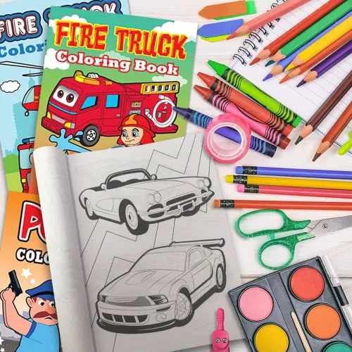 Miniatura 7 de ArtCreativity Libros para colorear de policía y bomberos para niños, juego de 20 cuadernos de colores pequeños de 5 x 7 pulgadas en varios diseños