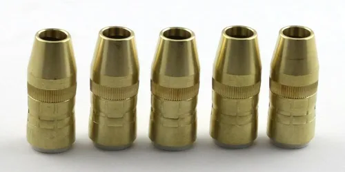 Miniatura 3 de WeldingCity Paquete de 2 boquillas de gas NS-1200B (diámetro de 1/2 pulgada, enrasado, latón) compatibles con consumibles para pistola de soldadura