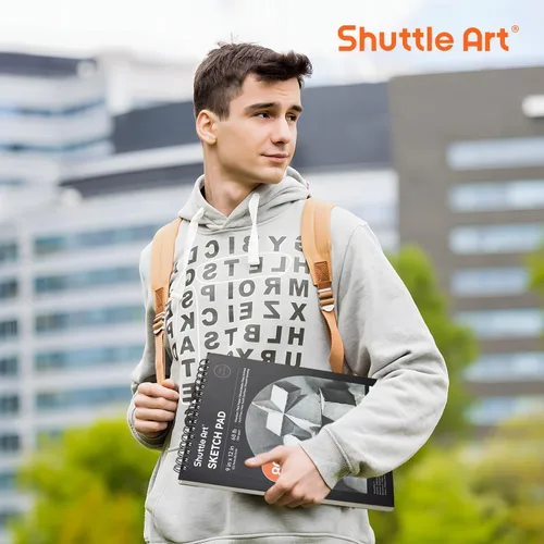 Miniatura 9 de Shuttle Art - Libros de bocetos para artistas, 9 x 12 pulgadas, 160 hojas de papel de boceto, ideal para dibujo y suministros escolares