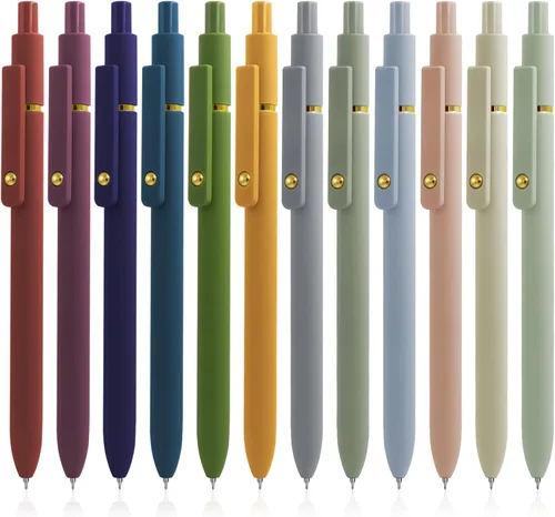 Miniatura 13 de UIXJODO Bolígrafos de gel, 10 piezas de 0,5 mm, bolígrafos de tinta negra de punta fina de escritura suave, bolígrafos retráctiles de la serie