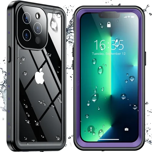 Miniatura 25 de SPIDERCASE Solo diseñada para el iPhone 13 Pro Max, funda impermeable, lente incorporada y protector de pantalla, protección completa de alta