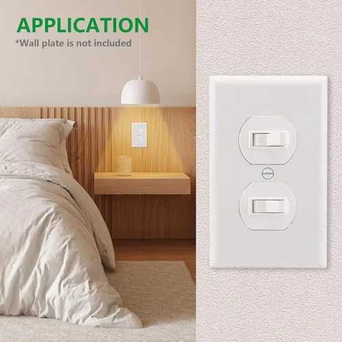Miniatura 2 de Wengart Paquete de 2 interruptores de palanca doble, 15 amperios 120 V, interruptor de luz combinado 2 en 1, diseño que ahorra espacio para baño