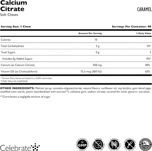 Miniatura 4 de Celebrate Vitamins Bariatric Calcio Masticables 500 mg con vitamina D3, suministro de 3 meses (90 masticaciones) para manga gástrica y bypass, apoyo