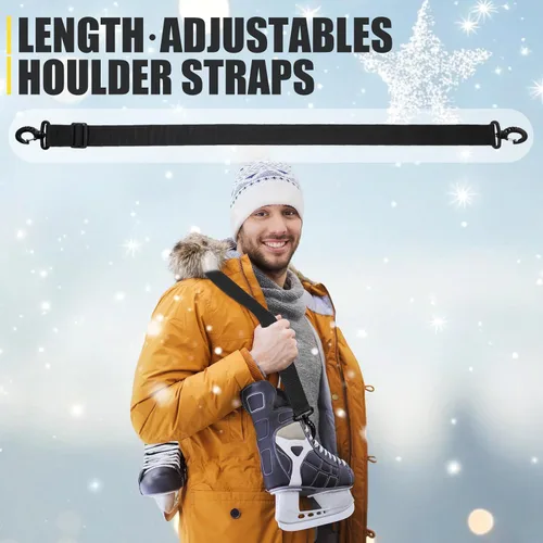 Miniatura 6 de Skylety 4 correas ajustables para botas de esquí, correa de snowboard, correa de hombro, patines de hielo, accesorios deportivos de invierno Negro