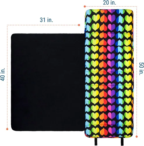 Miniatura 5 de Wildkin Alfombrilla para Siesta Infantil Original – Cómoda Alfombrilla para Dormir con Almohada, Ideal para Escuela y Viajes Corazones arco iris