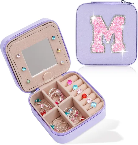 Miniatura 13 de Uygafly Joyero de viaje – Joyero personalizado para mujeres, pequeño organizador de joyas, bonitos organizadores de joyas y estética