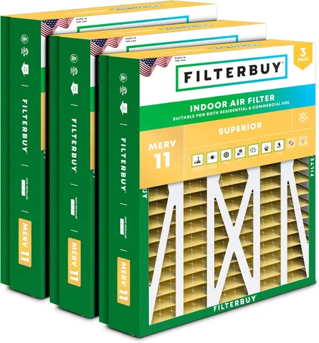 Miniatura 15 de Filterbuy Filtro de aire MERV 11 de 10 x 17 x 2 pulgadas para defensa de mascotas y alergias (paquete de 3), filtros exteriores plisados