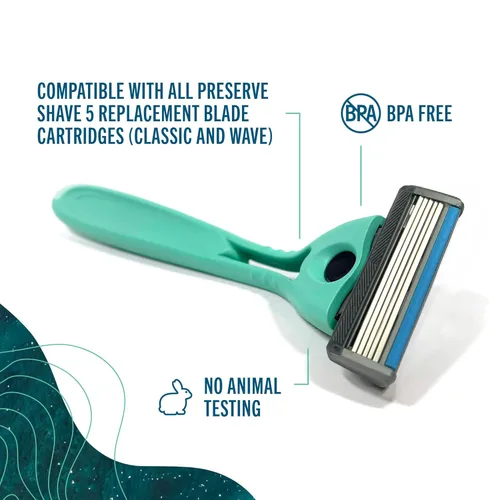 Miniatura 5 de Preserve POPi Shave 5 - Sistema de maquinilla de afeitar fabricado con plástico océano reciclado y cartucho de 5 cuchillas, gris carbón Plástico