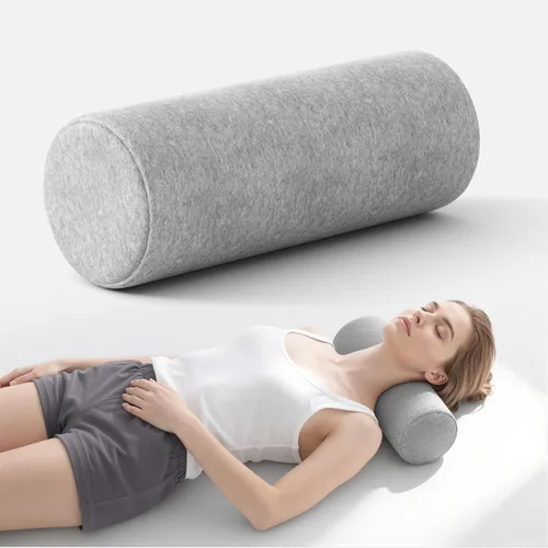 Miniatura 12 de Almohada Cervical de Rollo, Almohadas de Soporte Cervical de Espuma Viscoelástica, Almohadas de Cuello Redondas, Almohadas Cilíndricas de Refuerzo