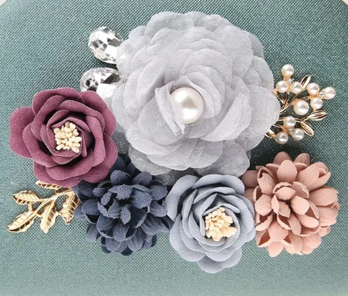Miniatura 4 de Bolso de mano floral vintage para mujer, bolso de mano de noche con asa superior