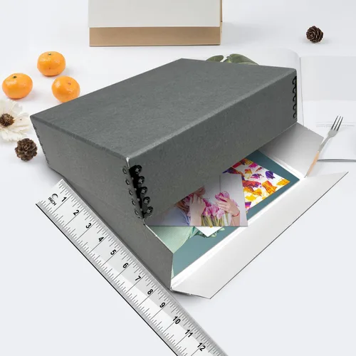 Miniatura 60 de Lineco Archival Caja de almacenamiento para impresión de 13x19 pulgadas, diseño frontal abatible, 13 1/2 x 19 1/2 x 3 pulgadas, color exterior: negro