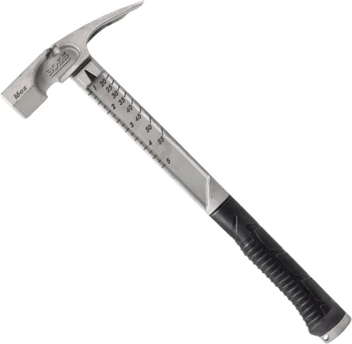 Miniatura 10 de Boss Hammer 14 oz. Martillo de serie Pro de titanio con empuñadura de goma antideslizante sobremoldeada - Grado de construcción, extractores