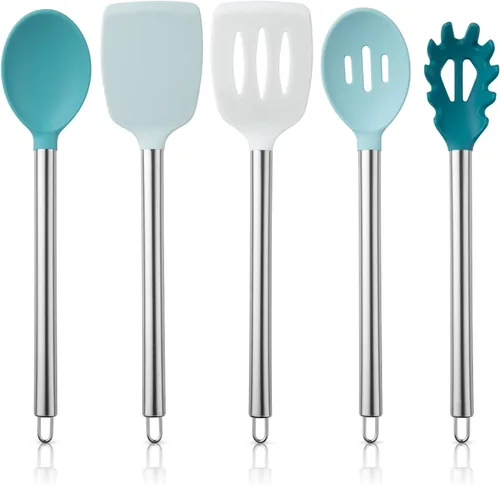 Miniatura 24 de COOK WITH COLOR Juego de utensilios de cocina de silicona, juego de utensilios de cocina, utensilios de cocina de silicona fáciles de limpiar, Rojo