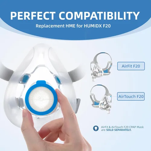 Miniatura 4 de Paquete de 12 HME de repuesto para ResMed HumidX F20, compatible con la máquina ResMed Airmini CPAP y AirFit, máscaras faciales completas AirTouch