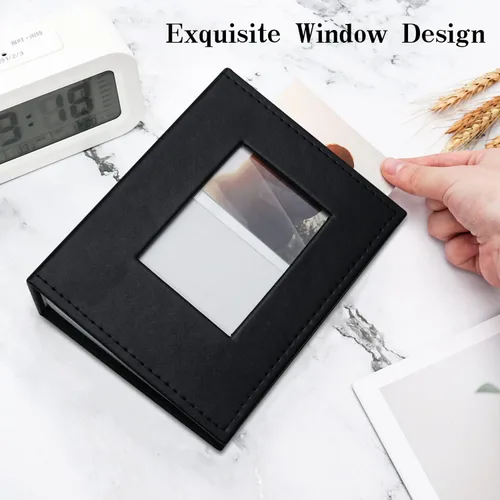 Miniatura 3 de Vienrose Álbum de fotos de 4 x 6 pulgadas con capacidad para 100 fotos, cubierta de piel sintética con 100 bolsillos horizontales, álbum de fotos
