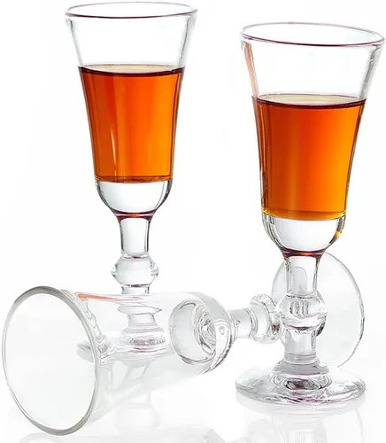 Vasos de chupito Srgeilzati con vástago, vasos de limoncello | Vasos de jerez 1.0 oz (Juego de 3)