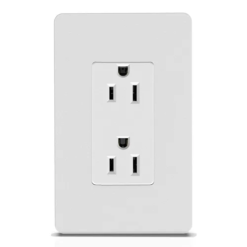 Miniatura 20 de ThunderWay Toma de corriente decoradora con placa de pared, toma eléctrica no resistente a manipulaciones, 15 amperios/125 V, autoconectada