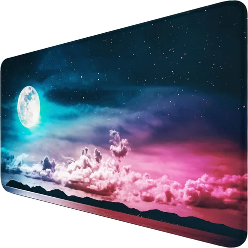 Alfombrilla de mouse grande para juegos, 31.5 x 15.7 x 0.12 pulgadas, alfombrilla de mouse extendida, antideslizante, resistente a derrames, con