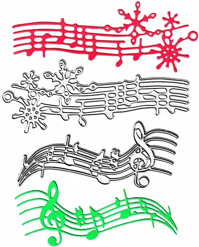 Miniatura 8 de Troqueles de corte de saxo de piano para banda de música, notas musicales, plantillas de metal en relieve, molde de plantilla para álbumes
