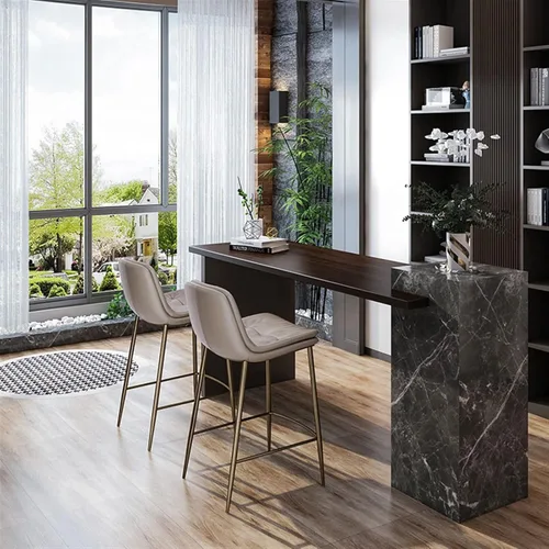 Miniatura 2 de Tall Bar Stools Bar Chair Modern Minimalist Metal High Stool Home Double Cushion Back Chair Home Restaurant Kitchen Bar Table Chair Kitchen Counter