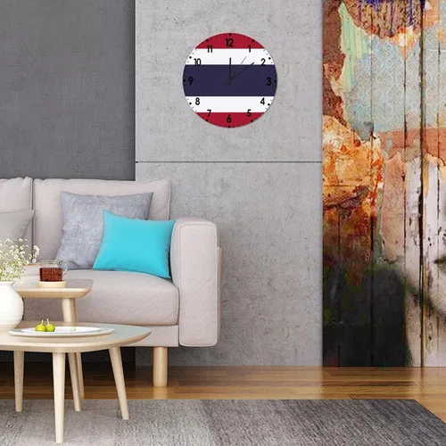Miniatura 497 de Cheyan Reloj de pared con bandera de Canadá de 12 pulgadas, silencioso, sin tictac, de PVC, funciona con pilas, reloj redondo decorativo, regalo