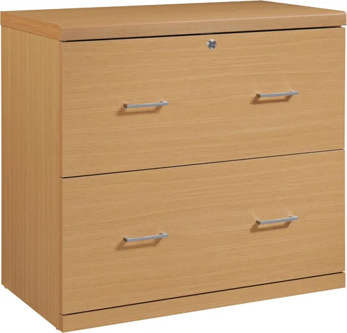 Miniatura 14 de OSP Home Furnishings Alpine Archivador de 2 cajones con cajón superior de bloqueo y sistema de fijación de bloqueo, lateral, color espresso