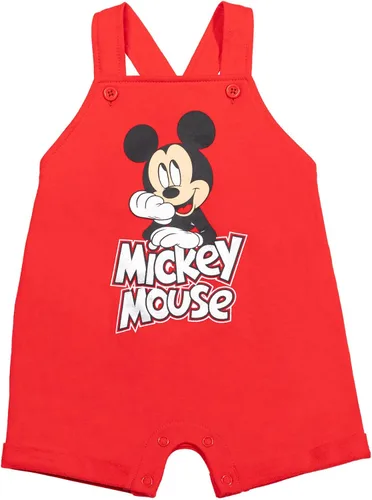Miniatura 19 de Disney Conjunto de 3 piezas de overoles cortos de rizo francés para bebé, camiseta y sombrero, tallas de recién nacido a bebé (0-24 meses)
