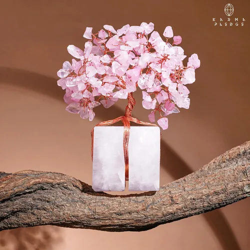 Miniatura 8 de Árboles de cristal de cuarzo rosa para decoración del hogar, decoración de escritorio de oficina, cristales curativos de chakras y piedra para Base