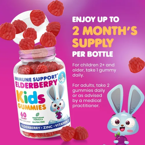 Miniatura 8 de DR. MORITZ Gomitas de saúco para niños y niños pequeños, refuerzo del sistema inmunológico, apoyo a la salud con extracto de bayas de saúco