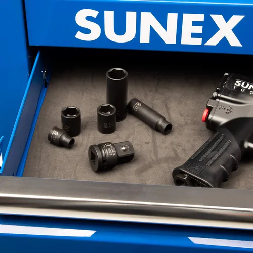 Miniatura 5 de SUNEX TOOLS 2302, accionamiento de 1/2 pulgada, adaptador de impacto hembra de 1/2" x macho de 3/4", acero Cr-Mo, retén de bola, extremo cuadrado