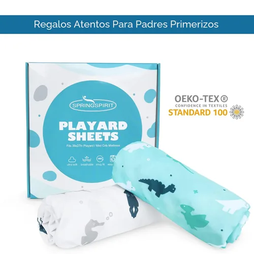 Miniatura 5 de Pack and Play Sábanas ajustadas, paquete de 2 sábanas para cuna, juego de sábanas compatibles con Graco Pack n Play, material ultrasuave